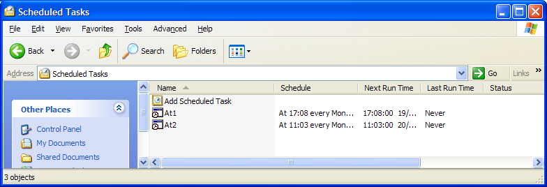tampilan task scheduler
